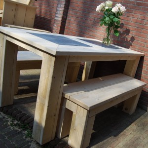 Tuinset met bankjes steigerhout
