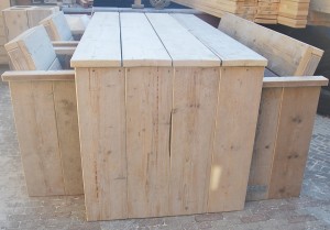 Tafel u-vorm dichte zijkanten gebruikt steigerhout Tafel u-vorm dichte zijkanten gebruikt steigerhout