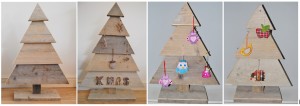 kerstboompjes gebruikt steigerhout