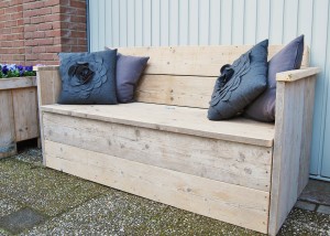 Tuinbank XL gebruikt steigerhout klepbank