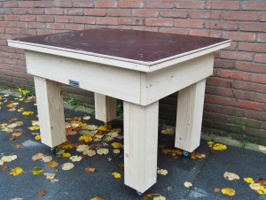 zandtafel watertafel steigerhout op wielen