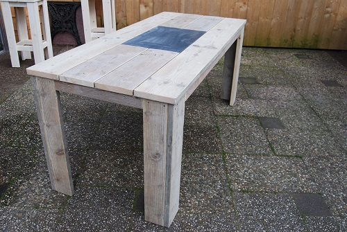 Tafels met hoekpoot - steigerhout